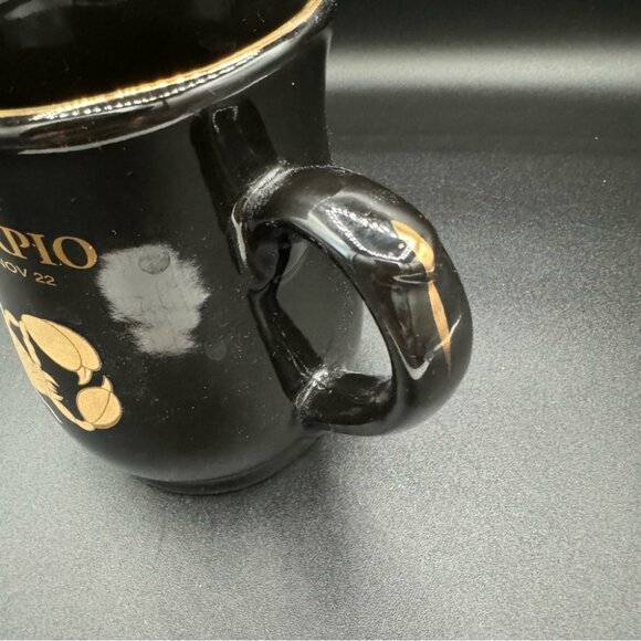 Scorpio Gold and Black Curved Coffee Mug - Picture 10 of 16
